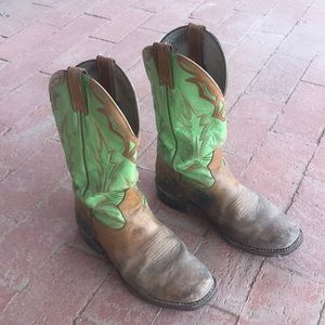 Used western boulet cowboy cowgirl boots